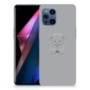 OPPO Find X3 | X3 Pro Telefoonhoesje met Naam Grijs Baby Olifant