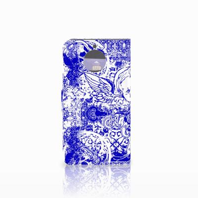 Telefoonhoesje met Naam Motorola Moto G5S Plus Angel Skull Blauw Telefoonhoesje met Naam Motorola Moto G5S Plus Angel Skull Blauw
