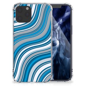 iPhone 12 Pro Max Doorzichtige Silicone Hoesje Waves Blue