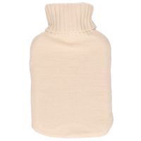 DID Warmwaterkruik met gebreide hoes - creme wit - 2L - kruiken voor warme voeten/lichaam   -