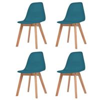 vidaXL 4x Eetkamerstoel Turquoise Eetkamer Stoel Stoelen Keukenstoel Stoeltjes
