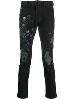 Philipp Plein jean Skull & Bones à logo brodé - Noir - thumbnail