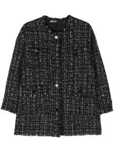 Bimba y Lola veste en tweed à bords francs - Noir