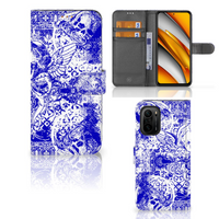 Telefoonhoesje met Naam Poco F3 | Xiaomi Mi 11i Angel Skull Blauw - thumbnail