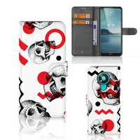 Telefoonhoesje met Naam Nokia 3.4 Skull Red - thumbnail