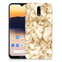 Nokia 2.3 TPU Siliconen Hoesje Marmer Goud - thumbnail