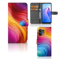 Book Case voor OPPO Reno8 Regenboog