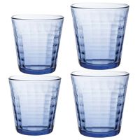 Set van 16 drinkglazen/waterglazen blauw 220/275 ml Prisme - thumbnail