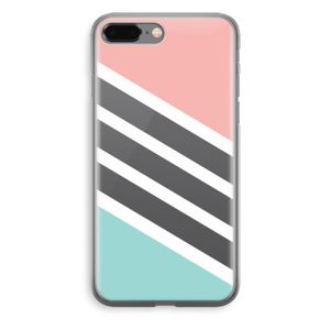 Strepen pastel: iPhone 8 Plus Transparant Hoesje