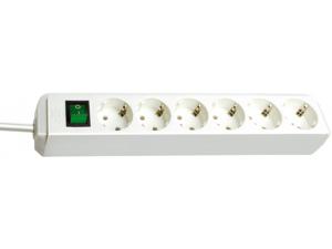 Brennenstuhl 1159520015 Eco-Line PDU Stekkerdoos 6 Sockets met Schakelaar Wit - 1,5 meter