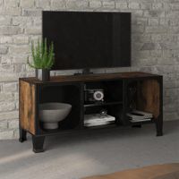 Tv-meubel 105x36x47 cm metaal en MDF rustiek bruin