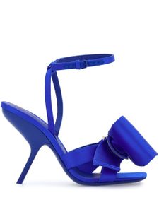 Ferragamo sandales satiné à nœud asymétrique - Bleu