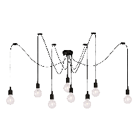 Hanglamp Tarento Scandinavisch 8 Lichts Zwart