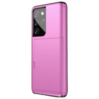 iPhone 16 hoesje - Backcover - Hardcase - Pasjeshouder - Portemonnee - Shockproof - TPU - Roze