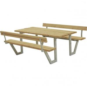 ThermoWood® Picknicktafel Stalen Frame Wega 2 Rugleuningen