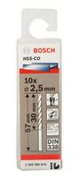 Bosch Accessories 2608585875 HSS Metaal-spiraalboor 2.5 mm Gezamenlijke lengte 57 mm Kobalt DIN 338 Cilinderschacht 10 stuk(s) - thumbnail