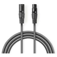 Nedis COTG15010GY100 Gebalanceerde Xlr-audiokabel Xlr 3-pins Male - Xlr 3-pins Female 10 M Grijs