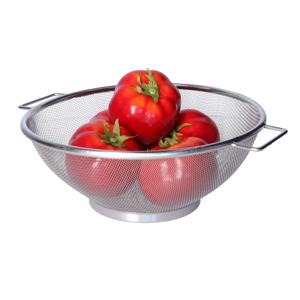 Keuken vergiet/zeef - RVS - D25 cm - zilver - voor groente/rijst/pasta