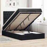 vidaXL Ottoman bed met matras en LED's 120x200cm stof zwart, bedframe, ottoman bedframe, bedframe met opbergruimte onder het bed, bedframe met opbergruimte