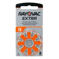 Rayovac Extra 13, 8 stuks, hoorapparaatbatterijen, hoge prestaties, zink-luchtbatterijen, 1 blisterkaart, oranje, 13AUX-8XEMF
