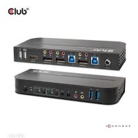 club3D KVM Switch 4K60Hz KVM-switch HDMI Afstandsbediening 4096 x 2160 Pixel - thumbnail