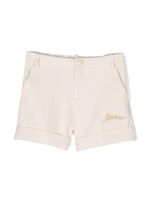 Moschino Kids logo-embroidered piqué shorts - Tons neutres