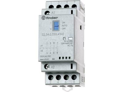 Finder 22.34.0.012.4340 Contactor 4x NO 12 V/DC, 12 V/AC 25 A 1 stuk(s)