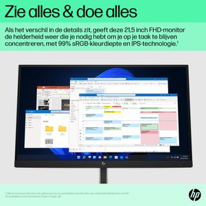 HP E22 G5 LED-monitor Energielabel D (A - G) 54.6 cm (21.5 inch) 1920 x 1080 Pixel 16:9 5 ms HDMI, DisplayPort, USB 3.2 Gen 1 (USB 3.0), USB-B IPS LED