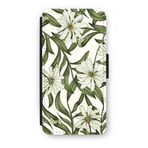 Wit bloemenpatroon: iPhone 7 Plus Flip Hoesje