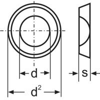 Onderlegring 4.3 mm 9 mm Staal Verzinkt 100 stuk(s) TOOLCRAFT A4,3 D125:A2K 194699 - thumbnail