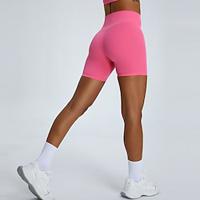 Dames Sportbroek Yogashorts Trainingsshorts Elastische tailleband Hoge taille Yoga Sportschooltraining Pilates Short / Broekje Zwart Geel Roze Sport Sportkleding Rekbaar Slank Lightinthebox