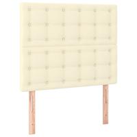 vidaXL Hoofdbord LED 90x5x118/128 cm kunstleer crèmekleurig