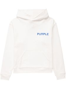 Purple Brand hoodie en coton à logo imprimé - Blanc