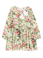 SELINIACTION KIDS robe plissée à fleurs - Vert