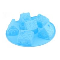 Toi-Toys Siliconen Bak Vorm - Cake Vorm - Dorpje - 26 x 5 cm - Blauw