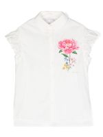 Monnalisa chemise en coton à fleurs - Blanc