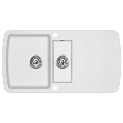 vidaXL Gootsteen dubbele bakken graniet wit vidaXL Gootsteen dubbele bakken graniet wit