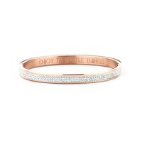 CO88 Collection Sparkle 8CB 90308 Stalen Bangle met Kristallen - One-size (58x49x6 mm) - Rosékleurig / Wit