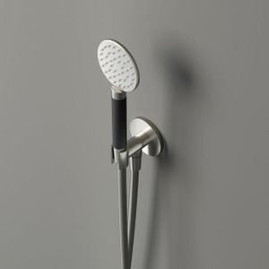 Hotbath Cobber M442 ronde handdouche met wandsteun en uitlaat en doucheslang 150cm messing verouderd verweerd M442AB