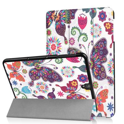 3-Vouw kleurrijke vlinders stand flip hoes Samsung Galaxy Tab S3 9.7