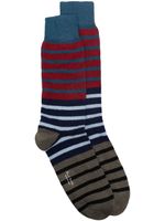 Paul Smith chaussettes en maille fine à rayures - Bleu