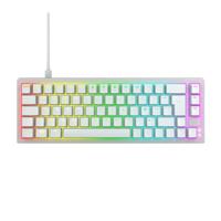 CHERRY XTRFY K5V2 Compact, mechanisch gamingtoetsenbord, 65% formaat, Franse lay-out (AZERTY), hot-swap-toetsenbord, MX2A Red Switches, transparant wit