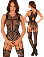 * OBSESSIVE Zwarte bodystocking , OB-F239