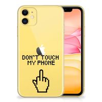 Apple iPhone 11 Silicone-hoesje Finger Don't Touch My Phone