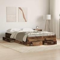 vidaXL Bedframe met lades bewerkt hout oud houtkleurig 120x190 cm
