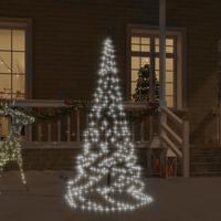 Vlaggenmast kerstboom 200 LED's koudwit 180 cm