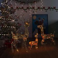 VidaXL Kerstversiering rendierfamilie 300 LED&apos;s meerkleurig acryl