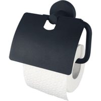 Haceka Kosmos Toiletrolhouder met klep zwart OUTLET UDEN 1142257 - thumbnail