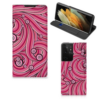 Samsung Galaxy S21 Ultra Bookcase Swirl Pink - thumbnail