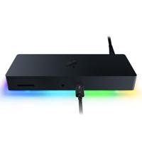 Razer Thunderbolt 4 Dock Chroma - Hoogwaardige hub met RGB-verlichting voor Windows en Mac (10 poorten in één, Weergave in 4K twee schermen of 8K één scherm) Zwart